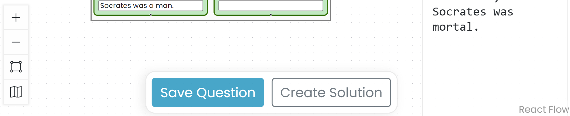The question toolbar at the bottom of the workspace, with Save Question and Create Solution controls.